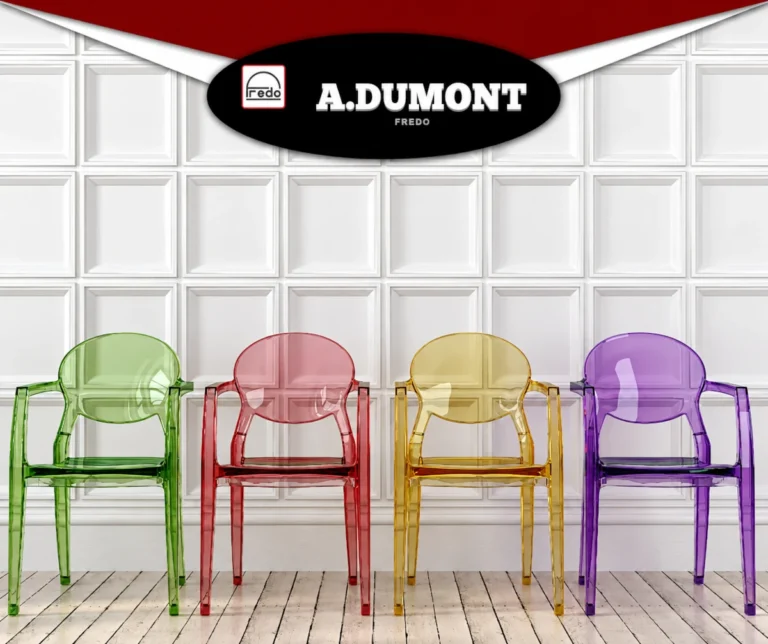 Sillas transparentes de colores para decoración Frutiger Aero