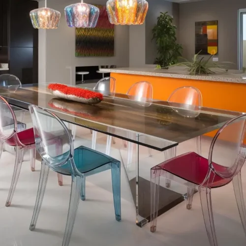 Mesas y sillas como opción decorativa en hogares y oficinas en metacrilato