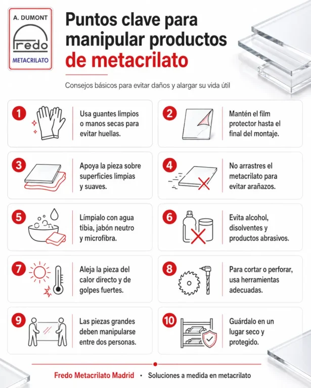 Cómo manipular productos de metacrilato