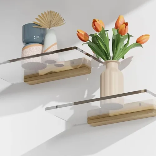 Estantería flotante de metacrilato a medida