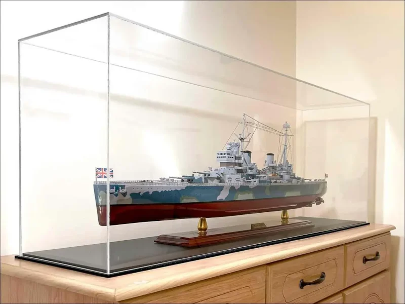 Urna de metacrilato para maqueta de barco de guerra grande